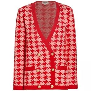 LAGENCE
Maddy Double Breasted Houndstooth Cardigan NEW